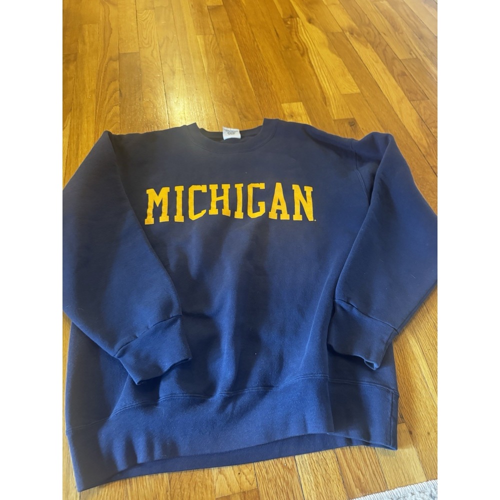Vintage The Cotton Exchange Michigan University Navy Sweatshirt Crewneck L Men's